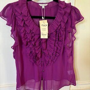 New (tags on) LK Bennett sheer magenta blouse